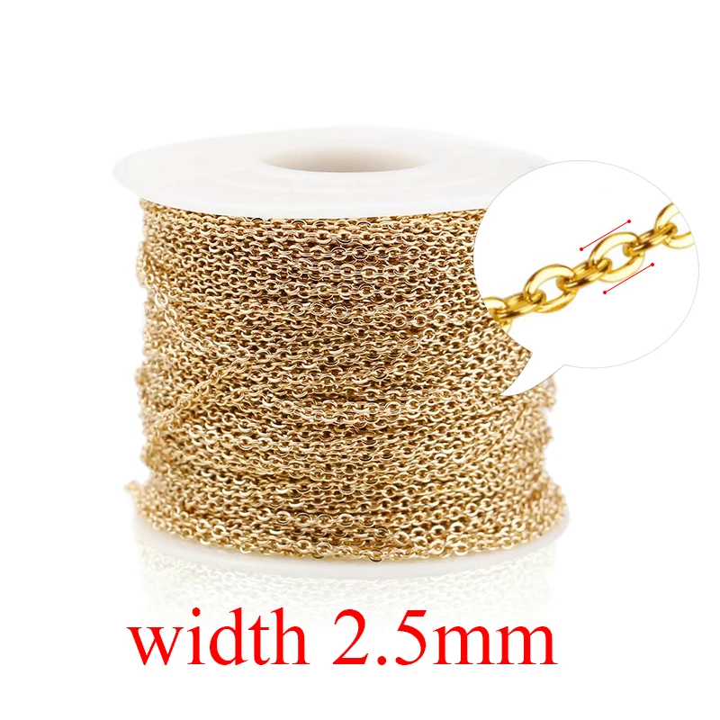 Elegant Stainless Steel Cable Chain for DIY Jewelry Making, Silver & Rose Gold, Various Thickness Options