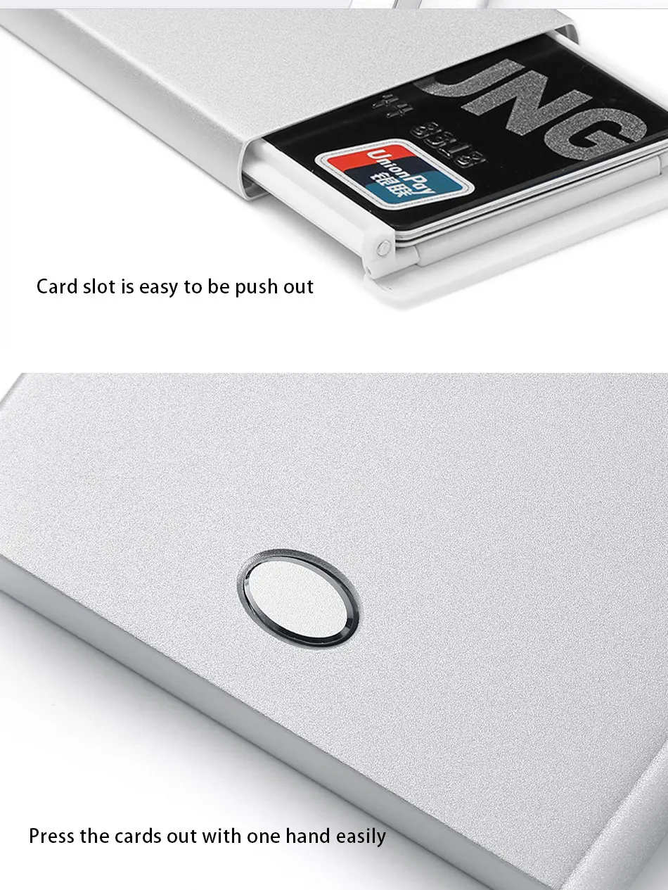 DIENQI Rfid держатель для карт тонкий мужской кошелек металлический Magicl тонкий кошелек винтажный тонкий выдвижной кошелек мужской Умный кошелек белый