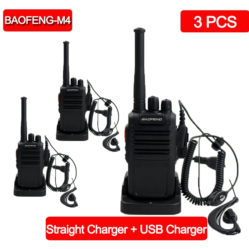 3pcs/lot baofeng BF-M4 walkie-talkie UHF 400-470MHz 16Channel Portable two way radio transceiver radio station walkie talkies