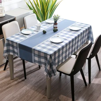 

2020 New Brief Plaid Waterproof Table Cloth Customize Rectangle Positioning Print Tablecloth Cover Home Restaurant Decor tapetes