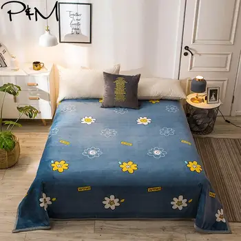 

Papa&Mima Fox and tree print summer throw blankets coral fleece plaids multisize bedsheet multifunctional bedspread