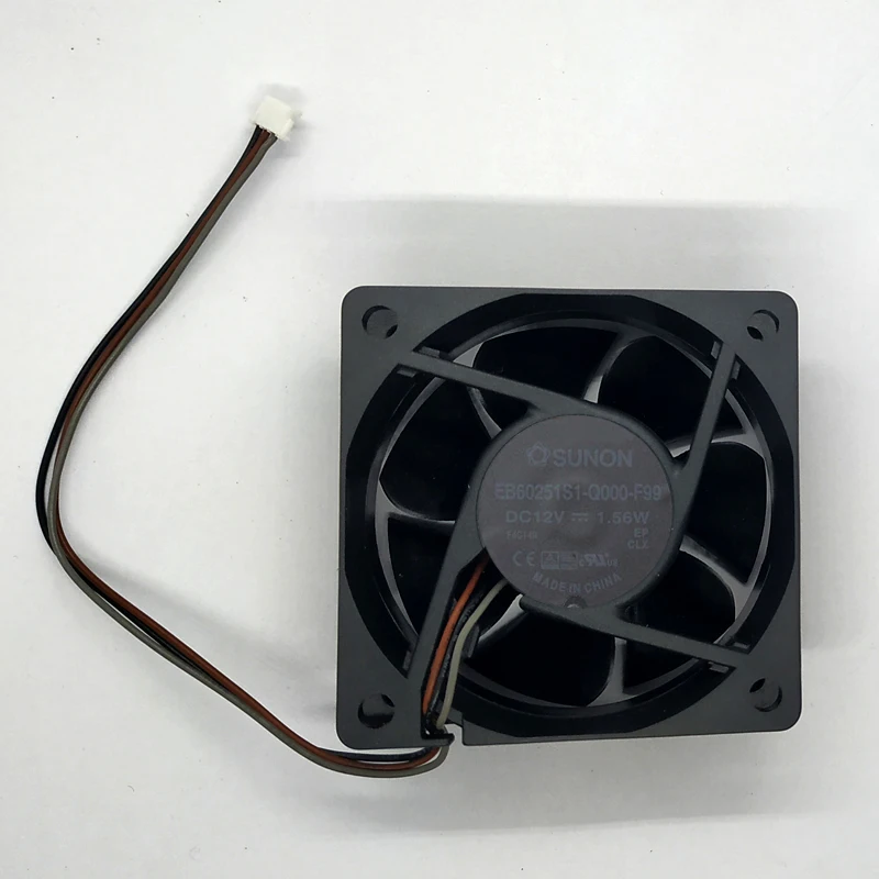 

Original for SUNON EB60251S1-Q000-F99 60x60x25mm 6cm DC 12V 1.56W 3-line projector cooling fan