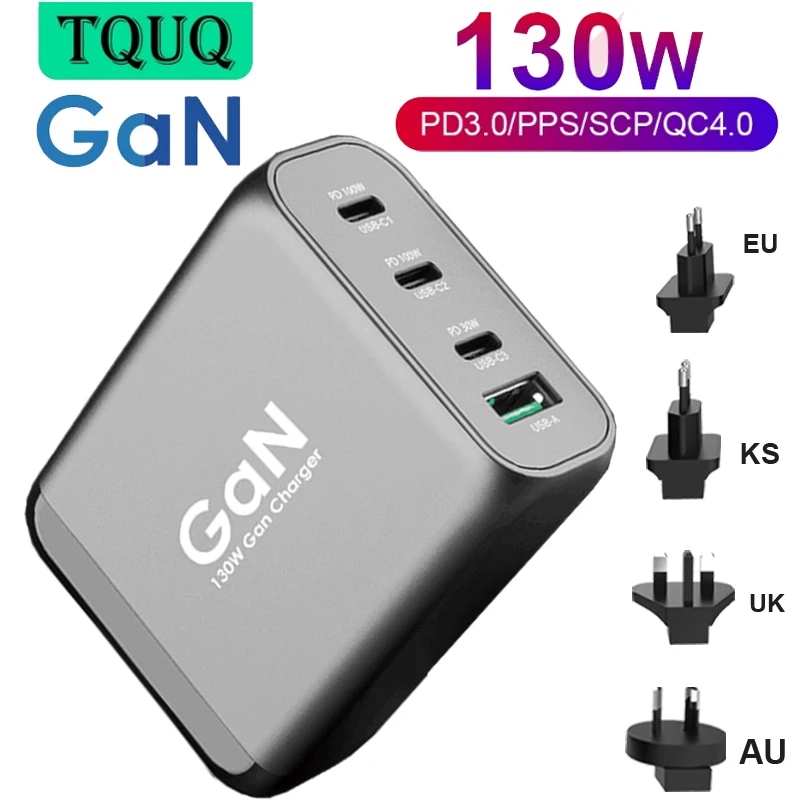 TQUQ 4 Port Charger with Technology, USB Laptop Charger Power Delivery 3.0 For MacBook Pro 16", iPad Pro, iPhone|Chargers| - AliExpress