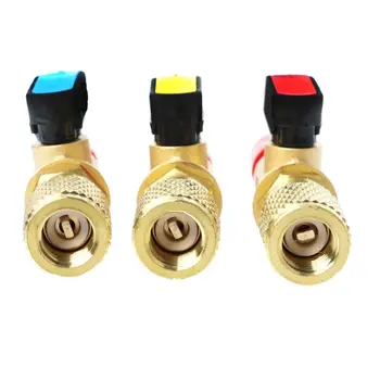 

1/4\" Male to 1/4\" Female SAE Straight Ball Valve AC Charging For R22 Refrigerant C90D