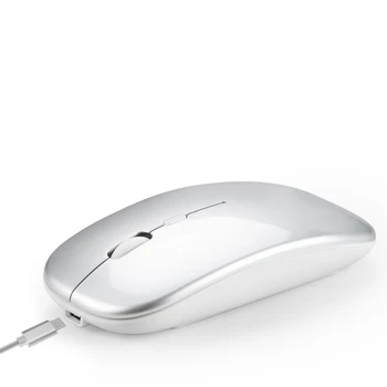 

Wireless Mouse Computer Bluetooth Mouse Silent PC Mouse Rechargeable Ergonomic Mouse 2.4Ghz USB Optical Mice for Laptop PC(Silve