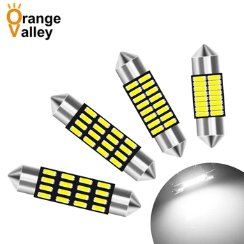 

100Pcs Festoon c5w LED 31 36 39 41 mm 16 led bulb 4014 SMD reading lamp car Interior Light DC 12V
