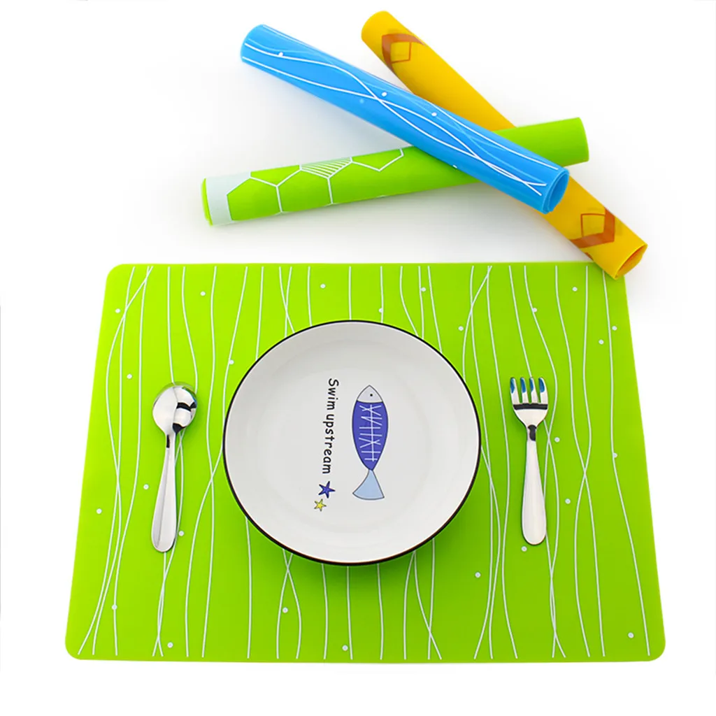 Silicone Placemat Insulation Table Mat Pot Mat Square Cartoon Baby Placemat Placemat Coaster Table Mat Силиконовый Коврик