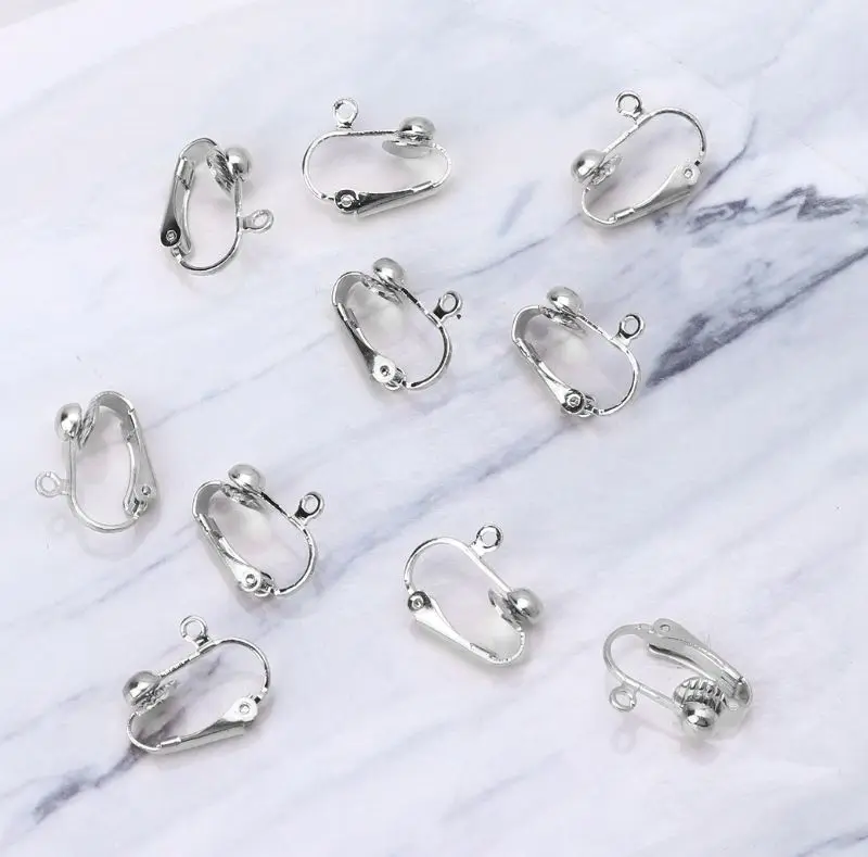 10 шт. клип на серьги конвертер с легко открытым петлей без пирсинг для уха ювелирных изделий