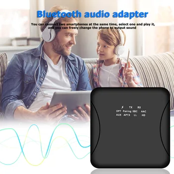 

2 in 1 Bluetooth 5.0 Transmitter Receiver 3.5mm Wireless Audio Adapter Dongle Home Theater Essential Spare Parts for TV PC
