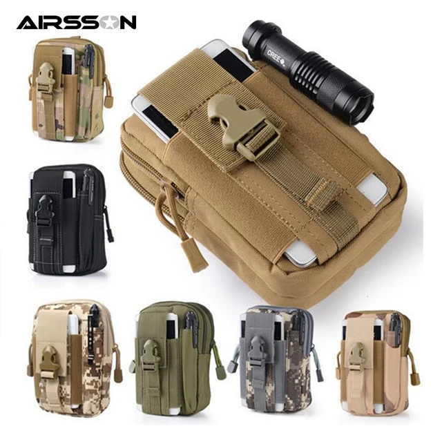 US $4.39 Universal Tactical Pouch Flashlight Holster Phone Case Molle Military Waist Belt Bag for Phone Wall