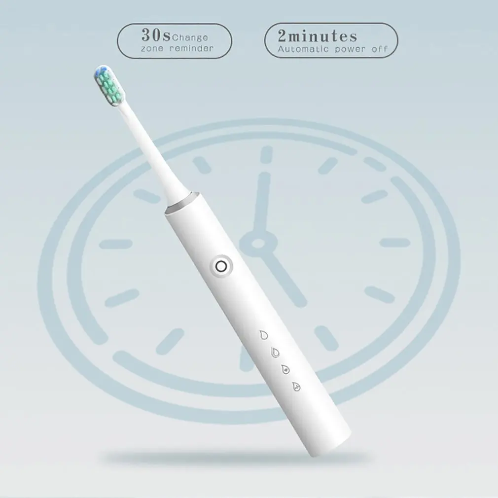 USB Rechargeable Electric Toothbrush Sonic Wave Rechargeable Top Quality Smart Chip Toothbrush Head Replaceable Whitening Health