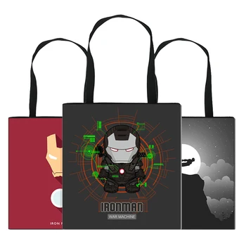 

Women's Tote Bag Large Beach Handbags Shopper Printed iron Man Polyester Reusable Ladies Designer Shopping Bags Eco Foldable T0