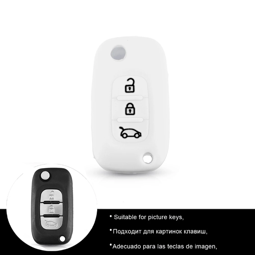 KEYYOU 30psc силиконовый для ключа автомобиля чехол для Lada Granta Sport Renault Twingo Clio Master Kango Fit Benz умный корпус выкидного ключа 3BT
