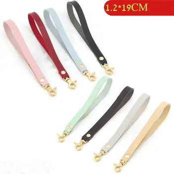 

D47 colorful microfiber Imitation leather PU handle belt strap 1.2*19CM DIY handbag accessories golden clasp 2pcs/lot