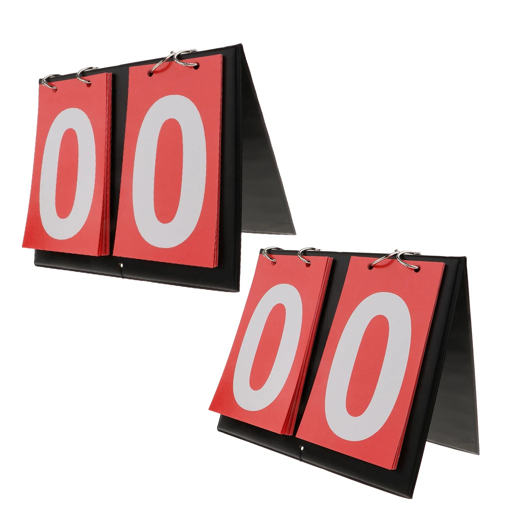 2pcs Portable Scoreboard Score Keeper Portable 2 Digital Sports Flip Score Record Accessories