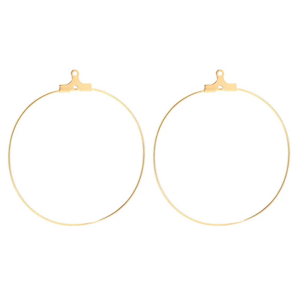 

20pcs Stainless Steel Round Gold Hanging Big Ear Ring Minimalist Hanger Loop Earring Ear Clip DIY Earring Making Accessories