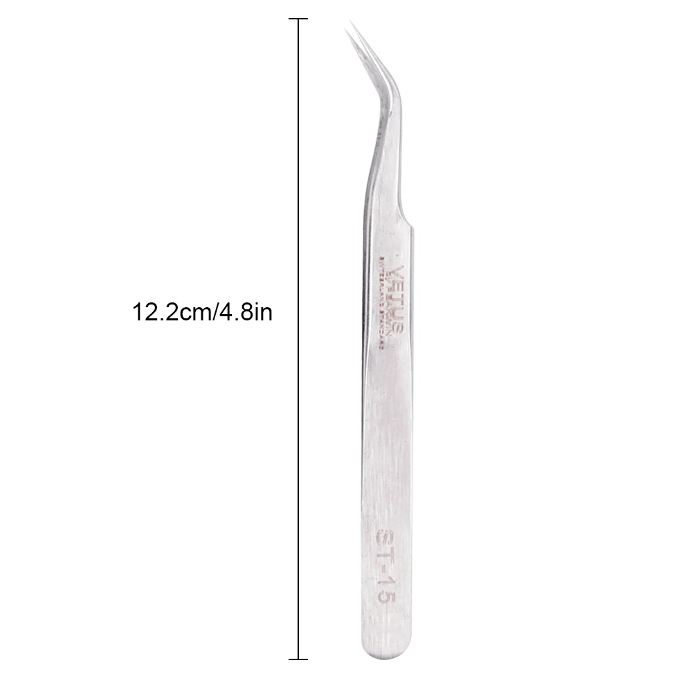 ST-15 1 шт. наращивание ресниц нержавеющая сталь Tweezers изогнутые прямые антистатические пинцеты красота для наращивания ресниц Макияж инструмент - Цвет: ST-15