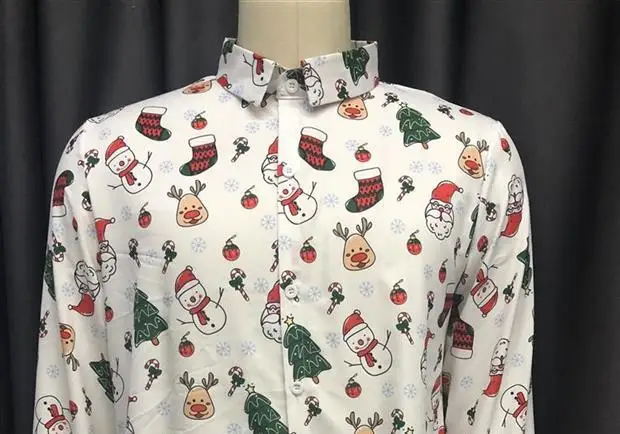 Новинка, S-XL, Мужская Рождественская блуза с длинным рукавом, Рождественская тема, рубашка на пуговицах, топ, блузка, Прямая поставка