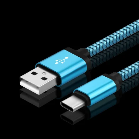 Blue Type C Cable 1 м/2 м/3 м плетение зарядный кабель Micro USB/type-C/iOS Синхронизация данных Шнур для iPhone 8 7 6 Plus 5 для samsung S8 S7 S6 Note 5 4 лот - Цвет: Blue Type C Cable