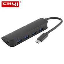 USB chyi 3,0 концентратор 4 порта с интерфейс питания постоянного тока type-C 3,1 сплиттер адаптер USB C Hab для компьютера ноутбука аксессуары