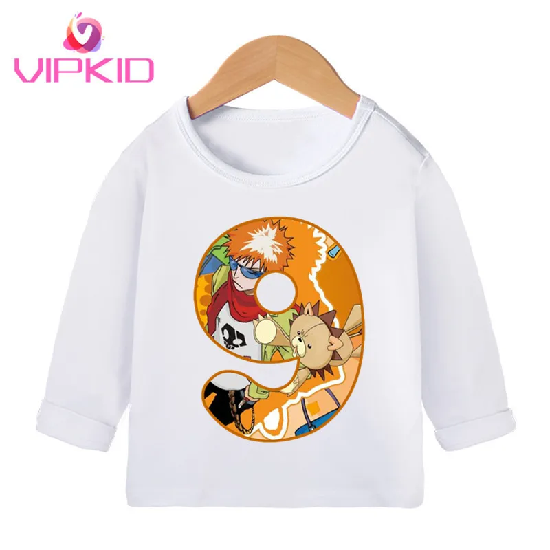 BLEACH Kon/футболка с длинными рукавами для мальчиков и девочек на день рождения детская футболка футболки для мальчиков на заказ в подарок принт с вашим именем - Цвет: P437-9