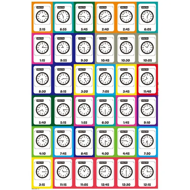 OOTDTY Telling Time Flash Cards Montessori Toy for Children Kids Early Preschool Learing Time Teaching Aids 3
