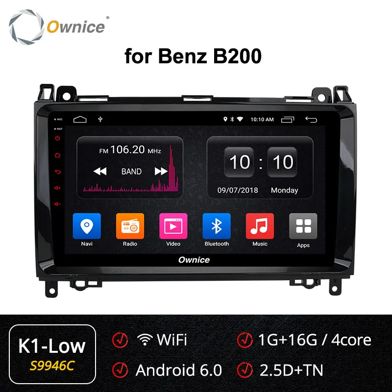 Ownice Android9.0 Восьмиядерный автомобильный DVD gps Navi k3 k5 k6 для Mercedes Benz Sprinter B200 радио плеер 360 панорама DSP 4G LTE SPDIF - Цвет: S9946 K1-Low