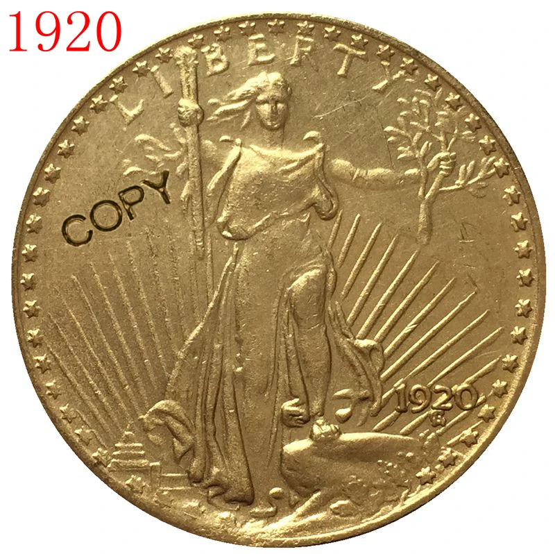 США 1920$20 St. Копия монеты с изображением гауденция