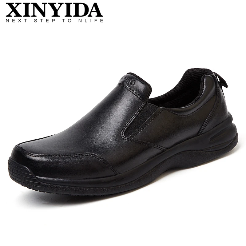 Zapatos de seguridad antideslizantes para hombre, calzado de trabajo plano informal, a de aceite, para comedor, Hotel, Size39 44| - AliExpress