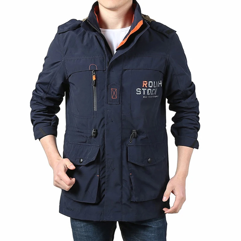 Новая флисовая куртка мужская водонепроницаемая быстро высыхающая верхняя одежда однотонная дышащая ветровка для кемпинга пешего туризма размера плюс 4XL
