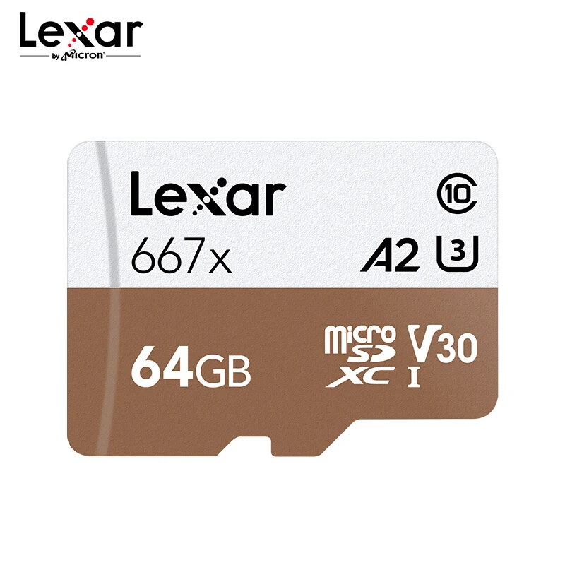 Карта памяти Lexar Professional 667x 64 ГБ A2 высокая скорость 100 МБ/с. V30 класс 10 карта Mirco SD 128 256