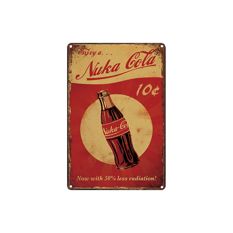 Fallout 4 хранилище мальчик игра NUKE COLA оловянные знаки настенные таблички плакат Декор для интернет кафе комнаты железная живопись