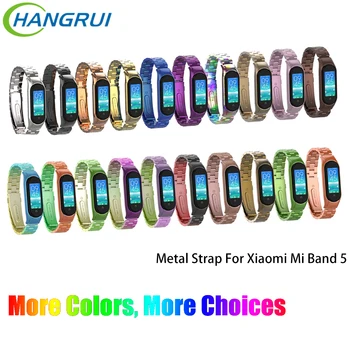 

For Xiaomi Mi Band 5 Strap Metal Bracelet Stainless Steel Wristbands For Mi Band 5 Strap Smart Watch Band Accessories Watchbands