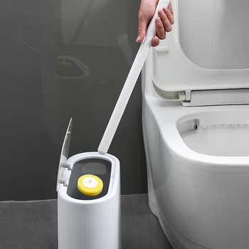 IZEFS Disposable Toilet Brush With Cleaning Liquid Wall-Mounted Cleaning Tool For Bathroom Replacement Brush Head Wc Accessories 5
