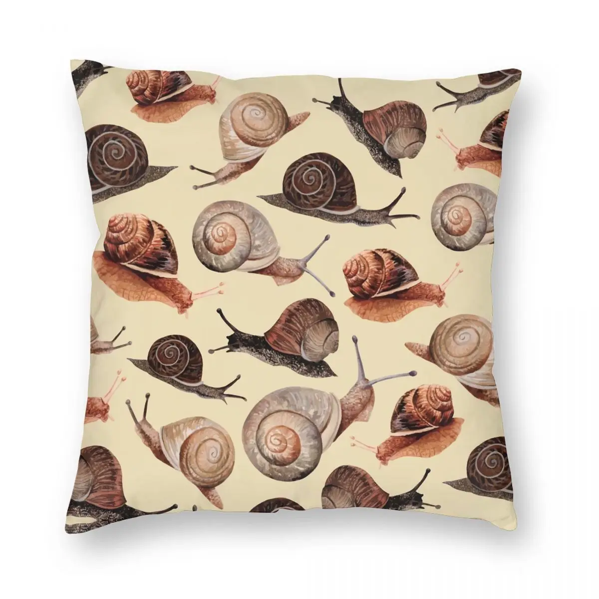 

Квадратный чехол для подушки A Slew Of Snails, чехол из полиэстера и льна с бархатным узором, на молнии, декоративный чехол для декоративной подушки чехлы на подушки для дома 18 дюймов