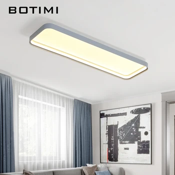 

BOTIMI 220 Volt Rectangular Ceiling Lights For Living Room Gray Ceiling Mounted Kitchen Lighting Fixtures Modern Dinning Light