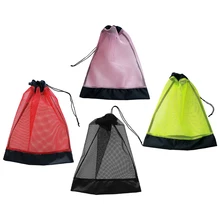 4 шт. Сетчатая Сумка для хранения на шнурке для подводного плавания, трубка для масок(розовый, желтый, красный и черный