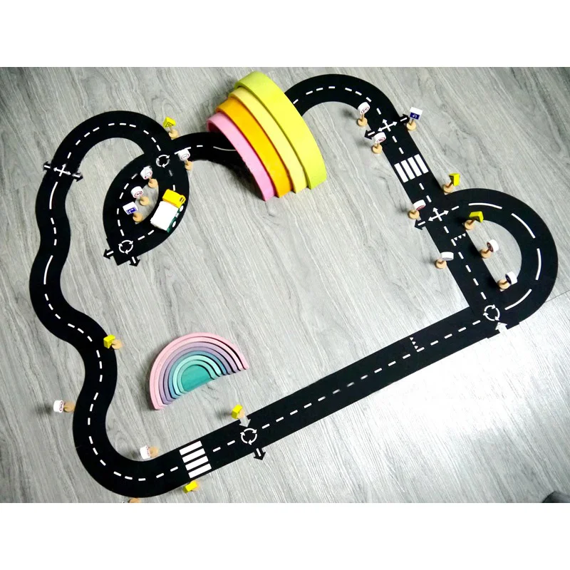 Play Road Puzzle Mats Floor Flexible Car Track Carpet DIY Kids Game Set Fun Educational Toys Children Boys Gift | Игрушки и хобби