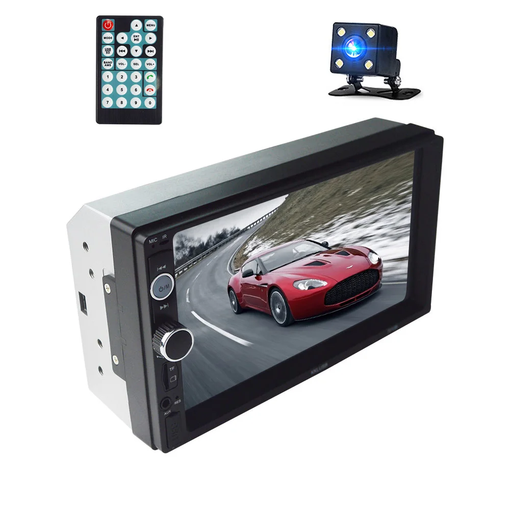with camera Автомагнитола, автомобильное радио, Кош-плеер, зеркальное соединение, Авторадио 2 din 7 дюймов, сенсорный ЖК-экран, Bluetooth, Авто аудио камера заднего вида - Цвет: with camera