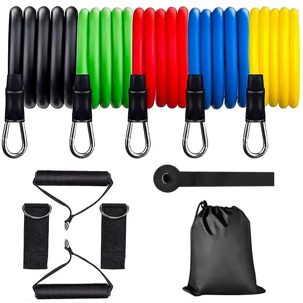 

11 Pcs Fitness Resistance Bands Set Exercise Elastic Bands Home Workouts Accessories for Resistance Training Gym Yoga Pilates