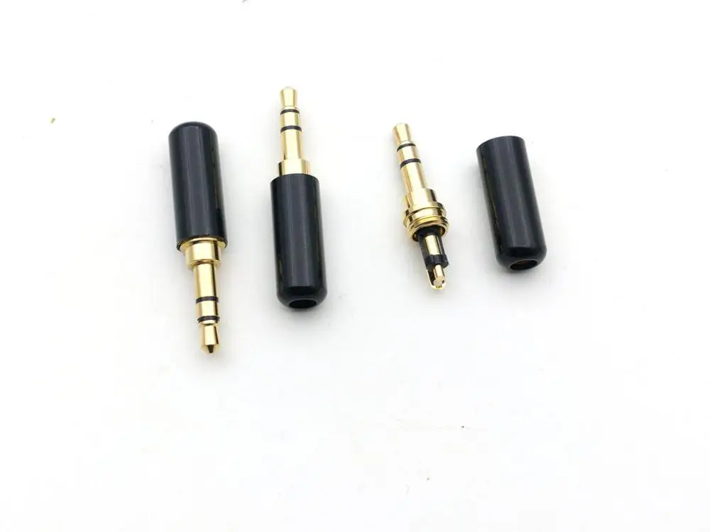 Черное позолоченное 3 5 мм 1/8 стерео мини штекер медь|copper plug|copper platedcopper gold |