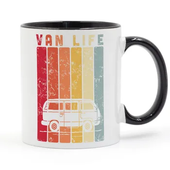

Van Life Vintage Rainbow Camper Coffee Mug Ceramic Cup Gifts 11oz