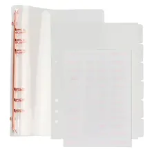 Classeur à feuilles A5 Rose doré, couverture pour planificateur, PVC A5, Transparent, avec 6 séparateurs d'onglets et autocollants mensuels