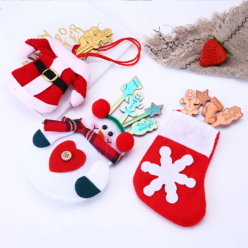 Stainless Steel Coffee Spoon Set 4PCS Christmas Colorful Cartoon Handle Spoons Flatware Ice Cream Drinking Tools | Дом и сад