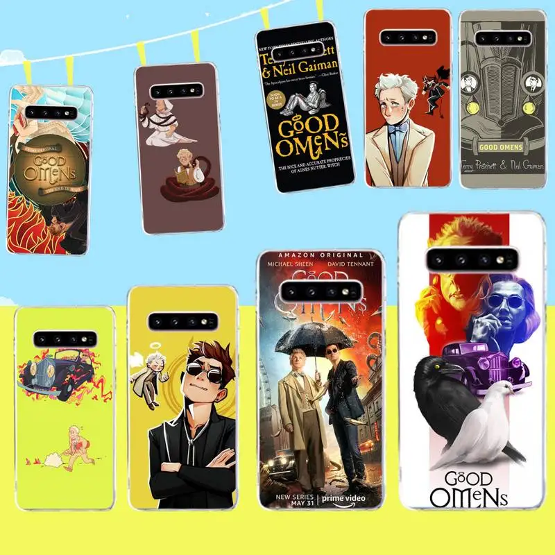 Новый TV Good Omens черный мягкий чехол для телефона Samsung S9 plus S5 S6 S7 edge S8 S10 plus|Бамперы| |