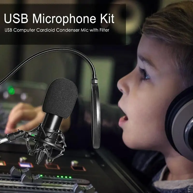 Usb-микрофон комплект живой микрофон USB компьютера кардиоидный конденсаторный Mic1000Ω 50 Гц-18 кГц настольный микрофон с фильтром для ПК Mac