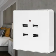Bcsongben 2/4 портов USB Монтажная настенная розетка зарядное устройство адаптер питания штепсельная розетка заземленная электрическая настенная Зарядка адаптер зарядка