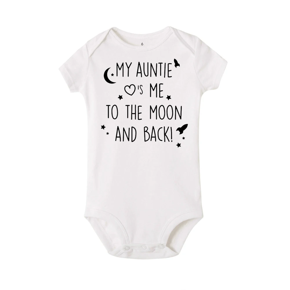 Shopagift My Auntie Loves me to The Moon and Back Cute Baby Sleepsuit Romper