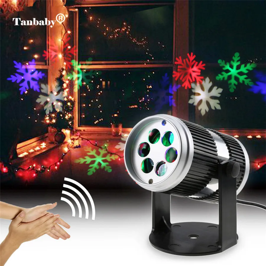 

Christmas Projector LED Snowflake Lamp Garden Decorative Light Waterproof Outdoor LED Stage Lights Voice Control Rotating Lamp #