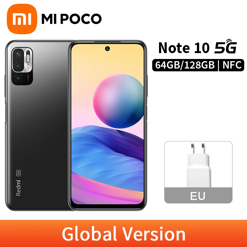 Глобальная версия Xiaomi Redmi Примечание 10 5G NFC мобильный телефон 4 Гб оперативной